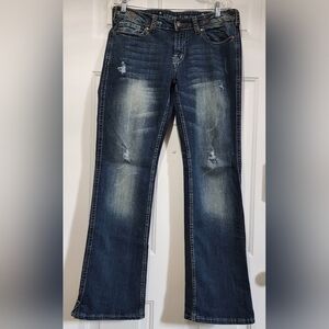 Cowgirl Tuff Women's Denim Blue Jeans 31x33 Boot Cut - "Bucked"